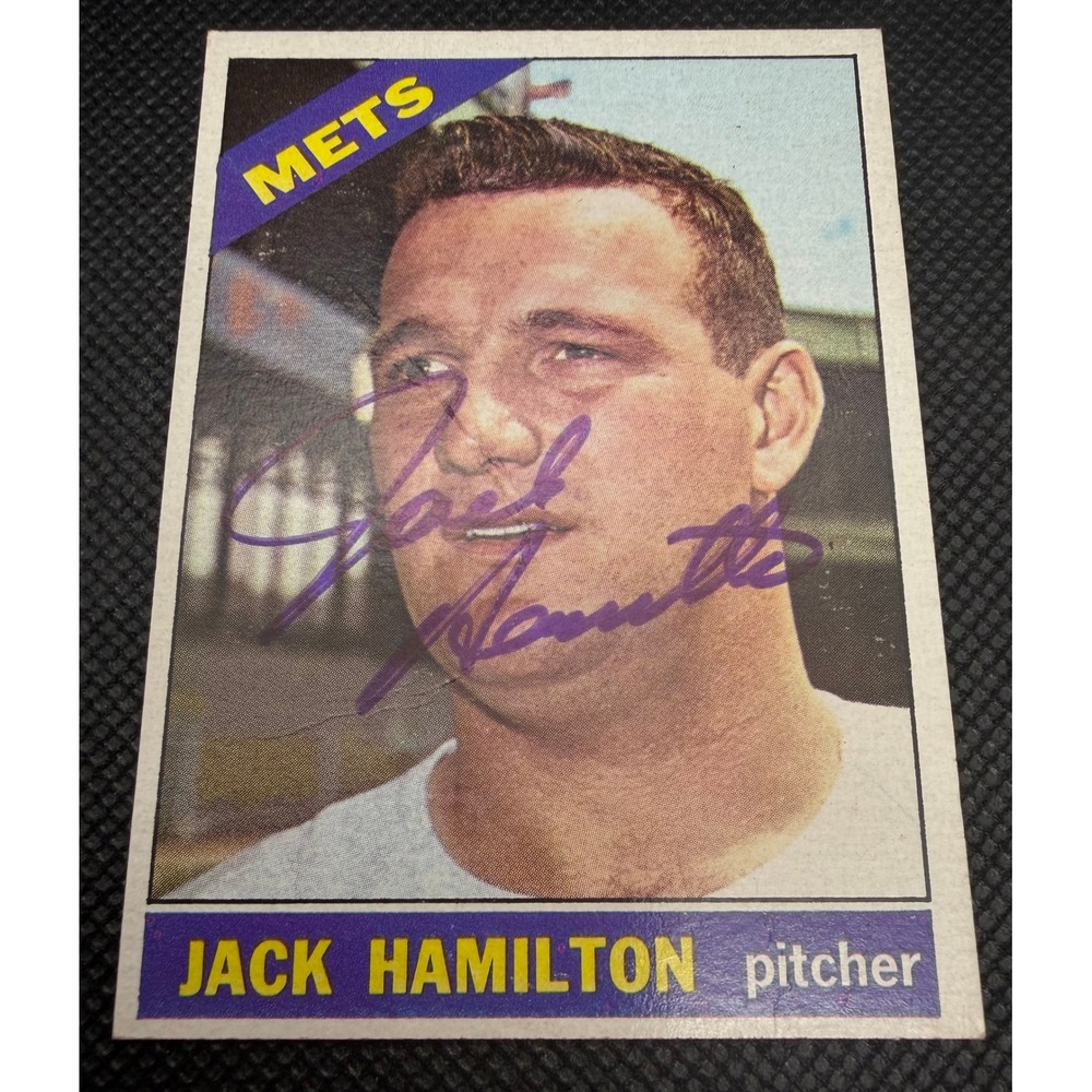 1966 Topps Jack Hamilton 262 Hand Signed Autograph Card NY Mets Pitcher Vintage